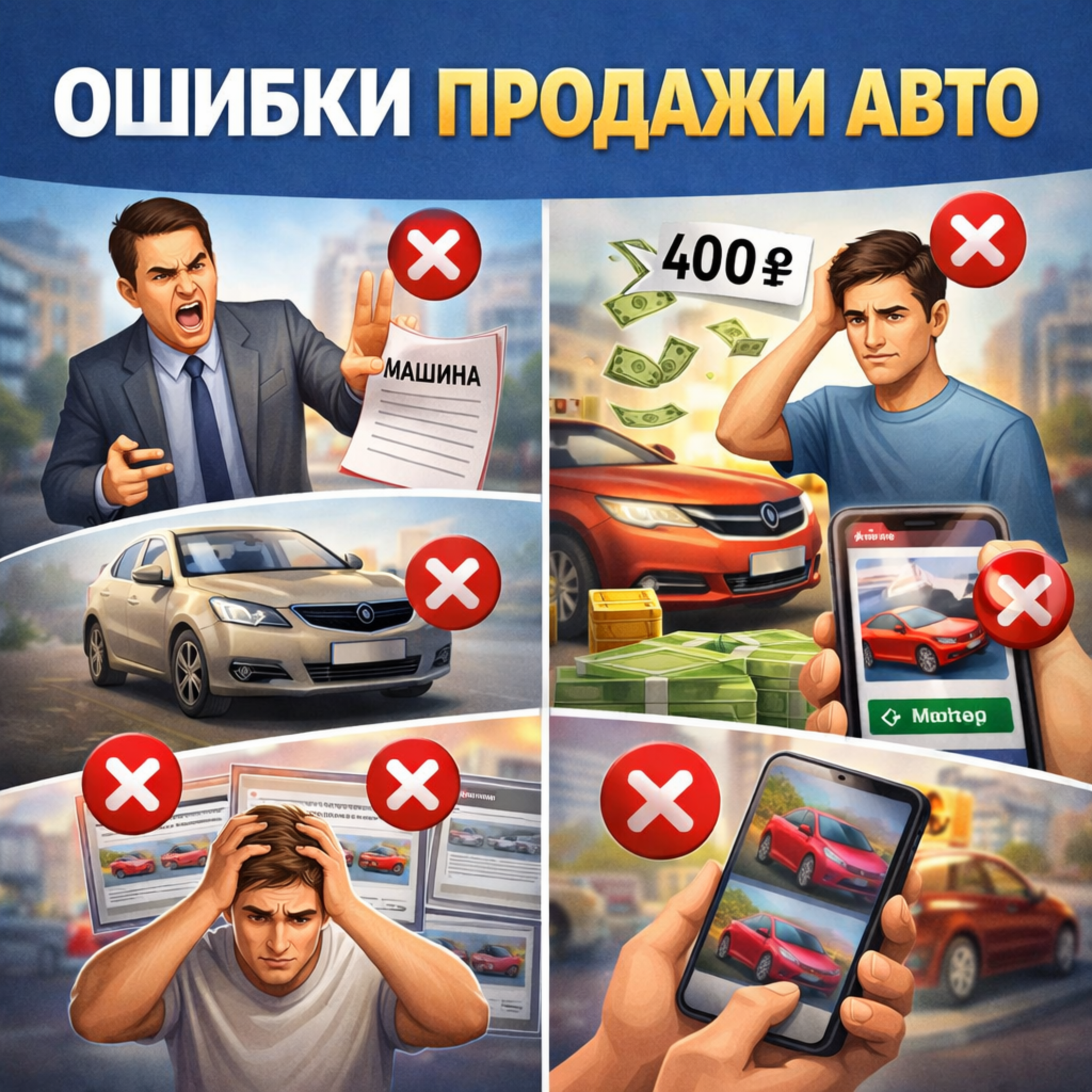 Типичные ошибки при продаже автомобиля Типичные ошибки при продаже автомобиля