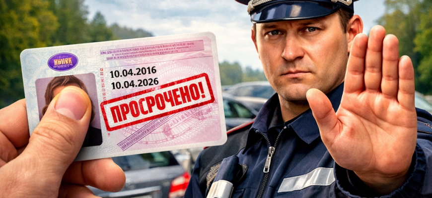 штраф за просроченные водительские права 2026