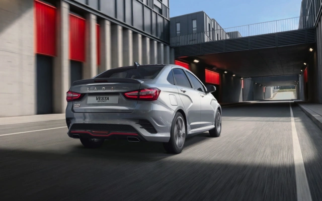 Lada Vesta Sport 2026 — задняя часть Lada Vesta Sport 2026 вид сзади