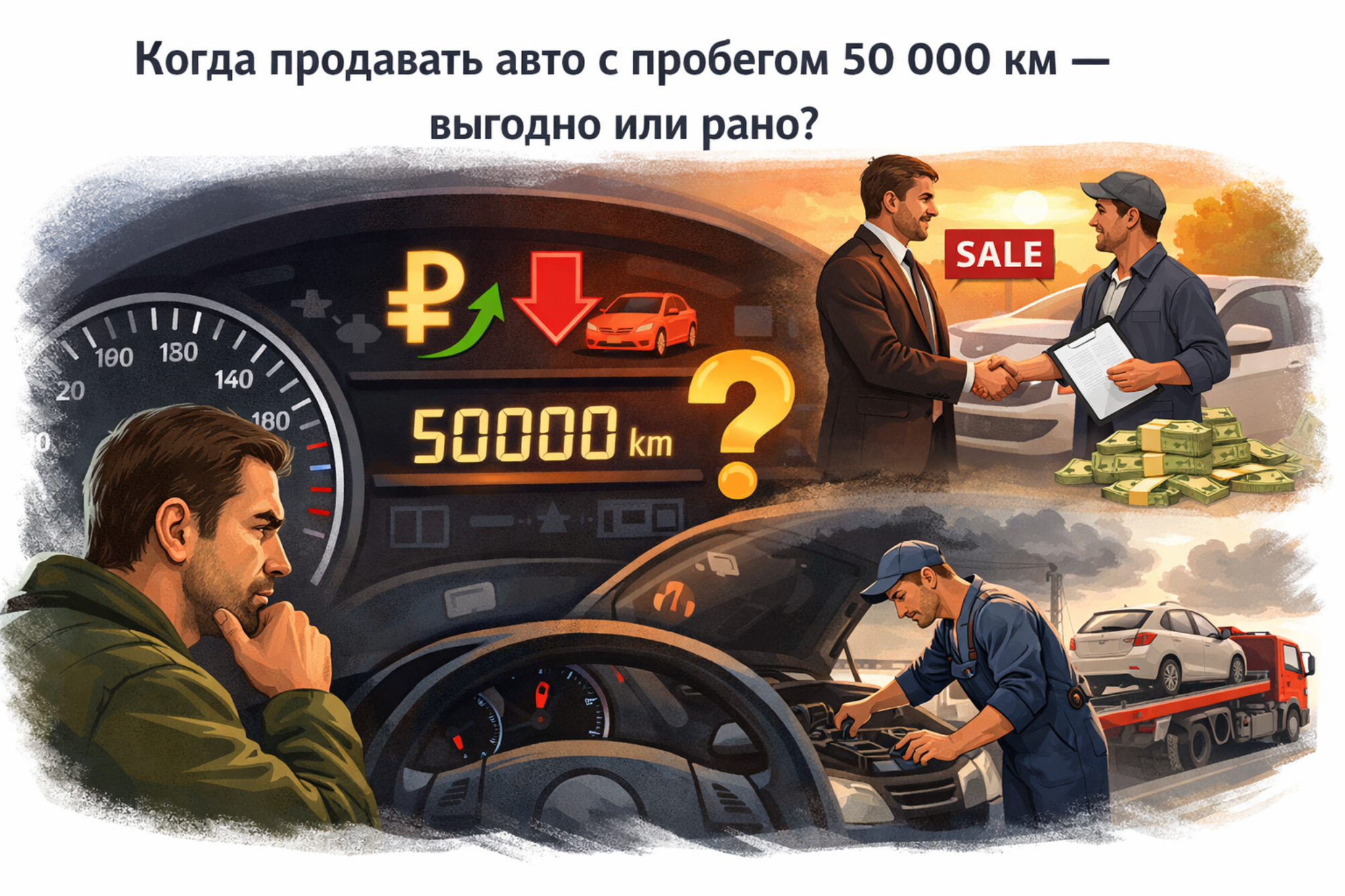 Когда продавать автомобиль с пробегом 50 000 км когда продавать авто 50000 км выгодно или рано