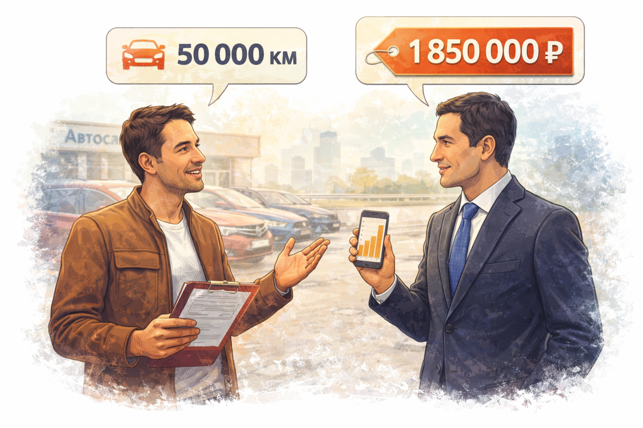 Переговоры при продаже автомобиля с пробегом 50 000 км переговоры при продаже автомобиля с пробегом 50000 км