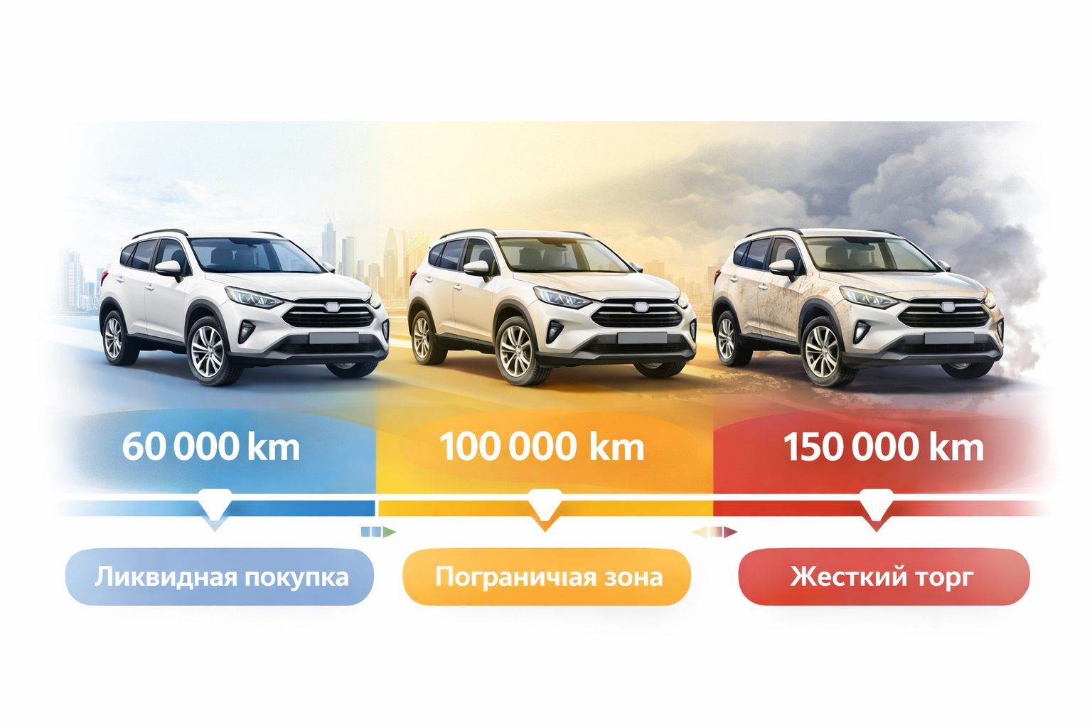 Какой пробег лучше для продажи автомобиля — диаграмма ликвидности и потери цены