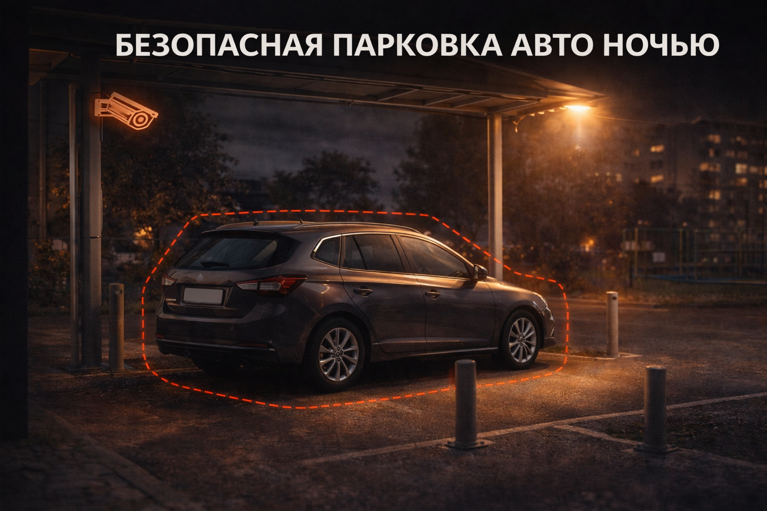 безопасная парковка автомобиля ночью безопасная парковка автомобиля ночью под освещением и наблюдением