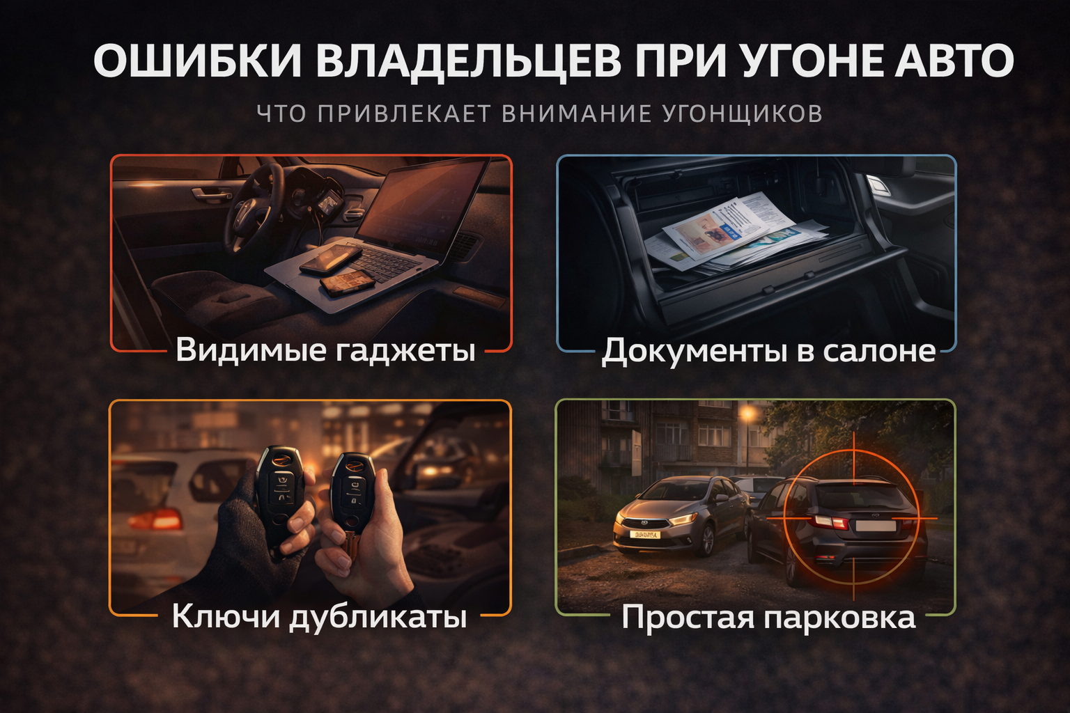 ошибки владельцев при риске угона автомобиля ошибки владельцев, которые повышают риск угона автомобиля