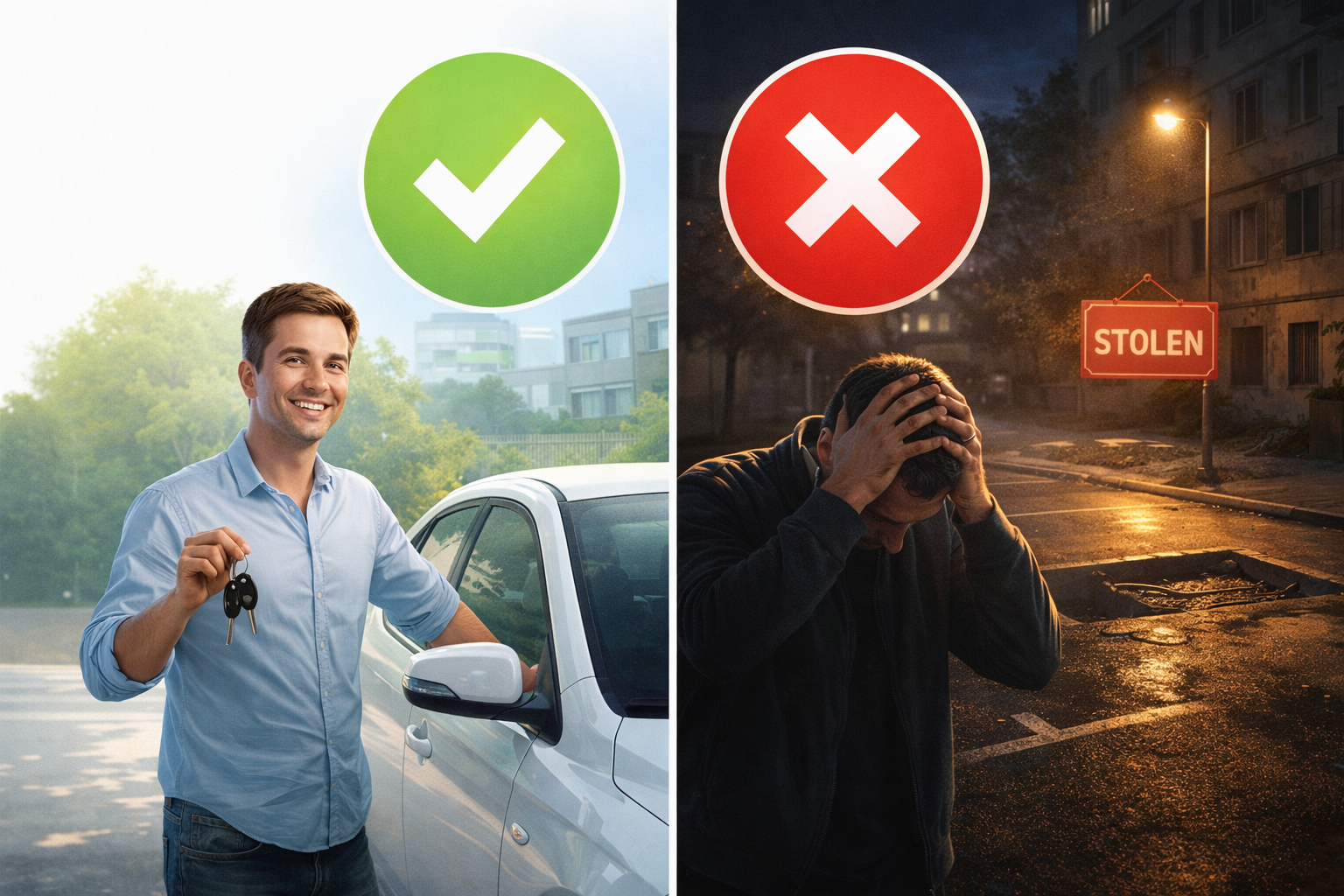 сравнение риска угона и стоимости владения сравнение безопасного и рискованного владения автомобилем