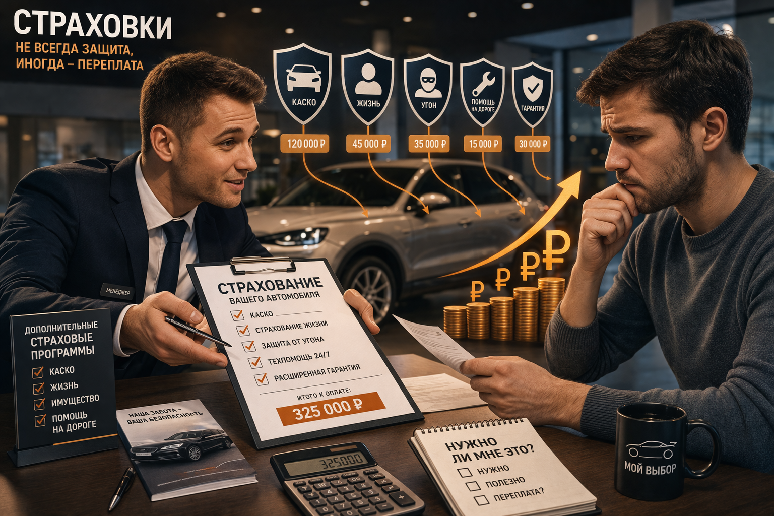 Допоборудование при покупке автомобиля — откуда берется переплата Автомобиль и всплывающие дополнительные расходы: сигнализация, коврики, пленка и страховка