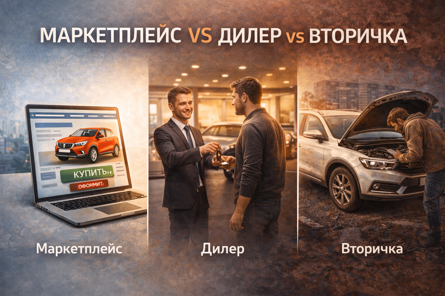 Доставка автомобиля с маркетплейса на дом — риски и проверка Автомобиль доставлен к дому, покупатель осматривает машину с фонариком и чек-листом