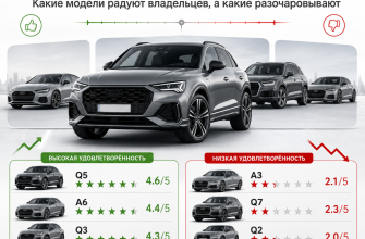 Названы модели Audi с самой высокой и низкой удовлетворённостью владельцев
